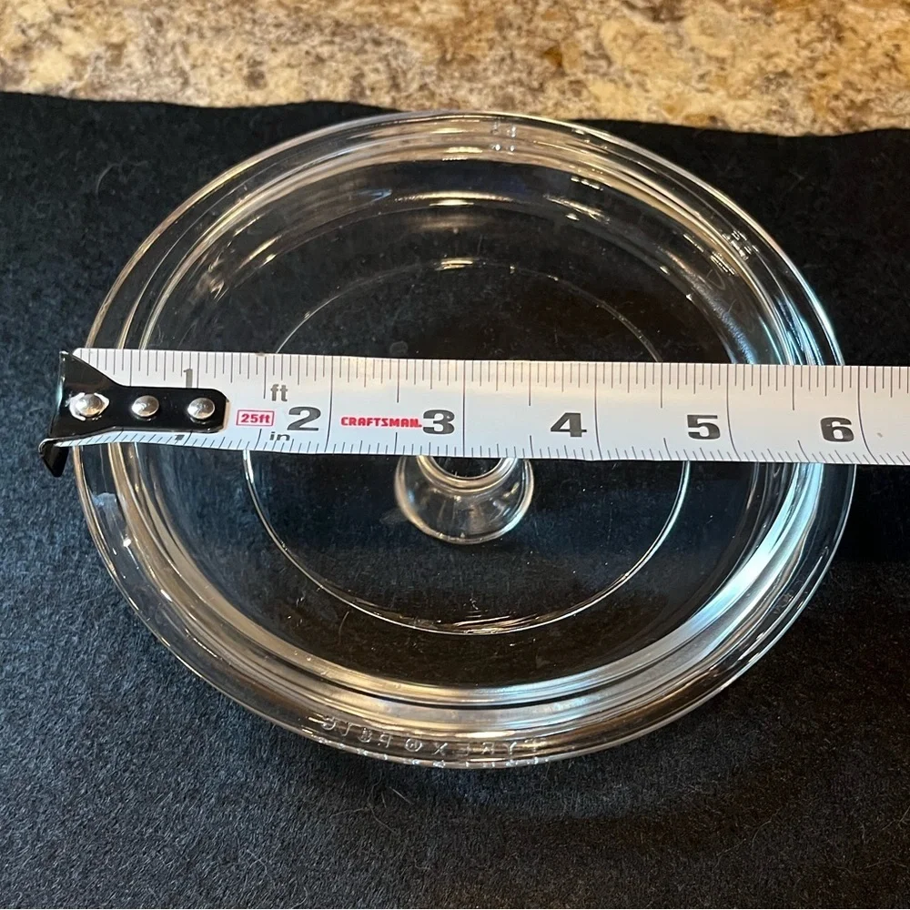 P81C PYREX Clear Glass Round Replacement LID ONLY w knob handle